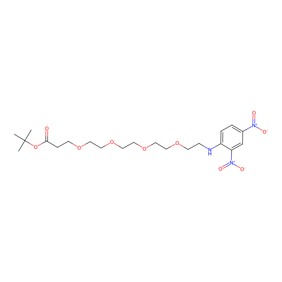 DNP-PEG4-t-butyl ester molecular structure, CAS 1817735-31-1