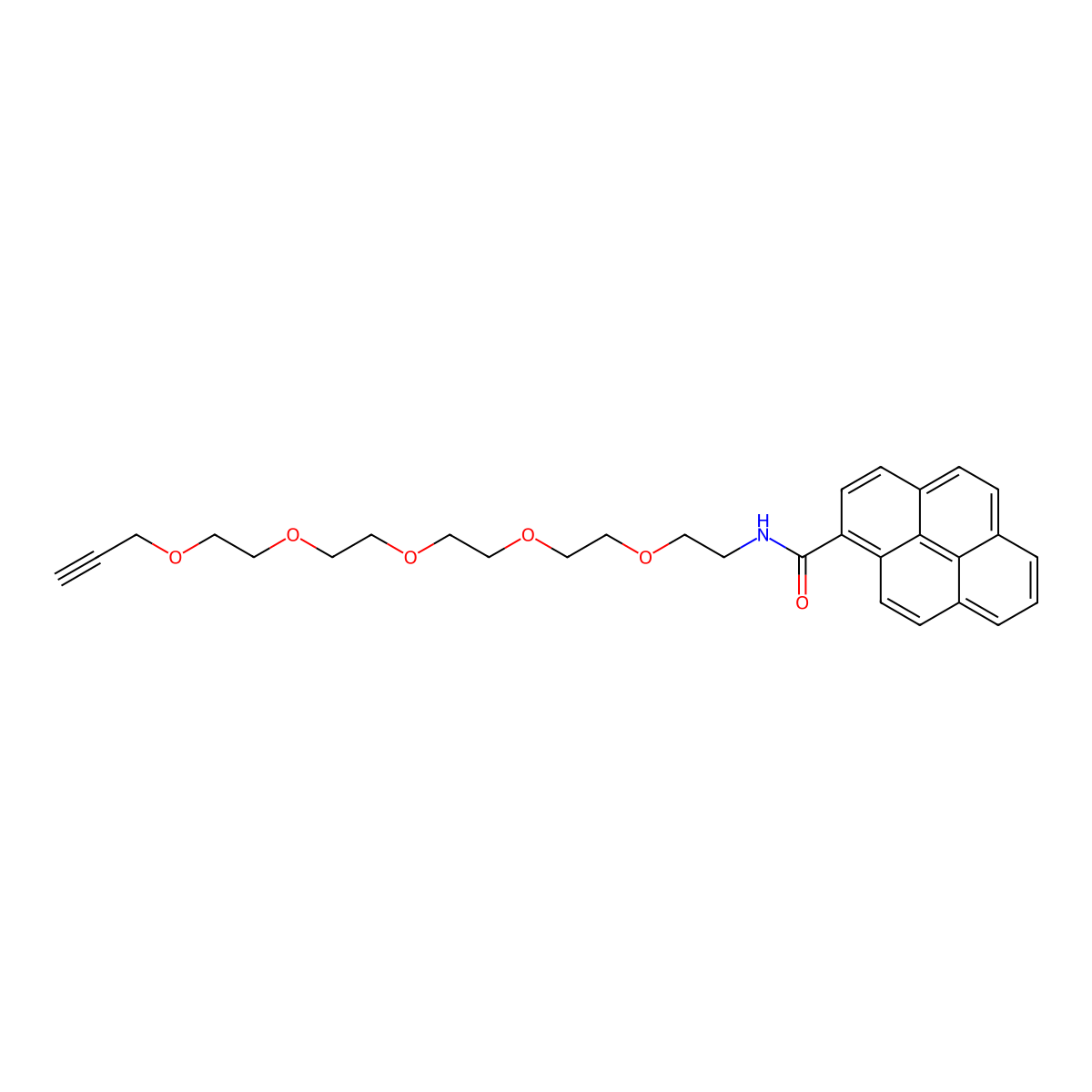 Pyrene-PEG5-propargyl molecular structure, CAS 1817735-33-3