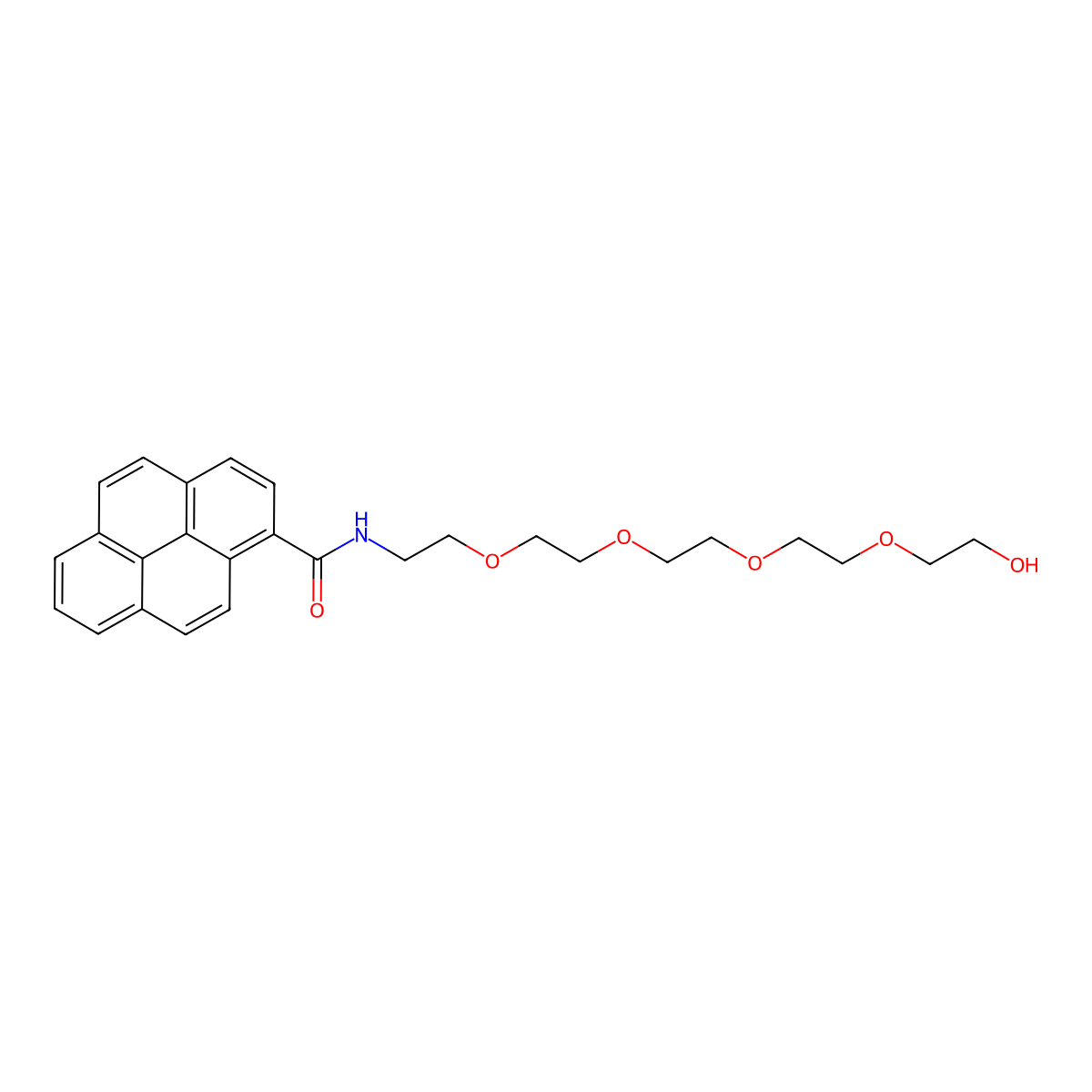 Pyrene-PEG5-alcohol molecular structure, CAS 1817735-44-6