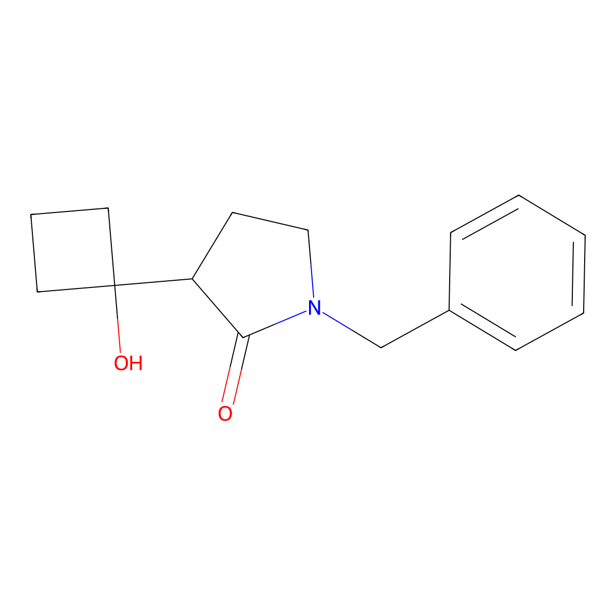 1-Benzyl-3-(1-hydroxyclcobutyl)pyrrolidin-2-one molecular structure, CAS 1817737-79-3