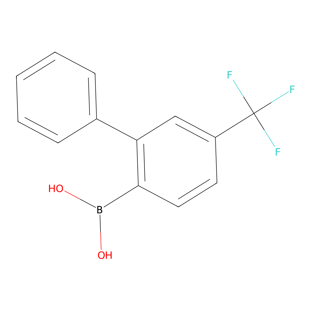 [2-Phenyl-4-(trifluoromethyl)phenyl]boronic acid molecular structure, CAS 1817781-37-5