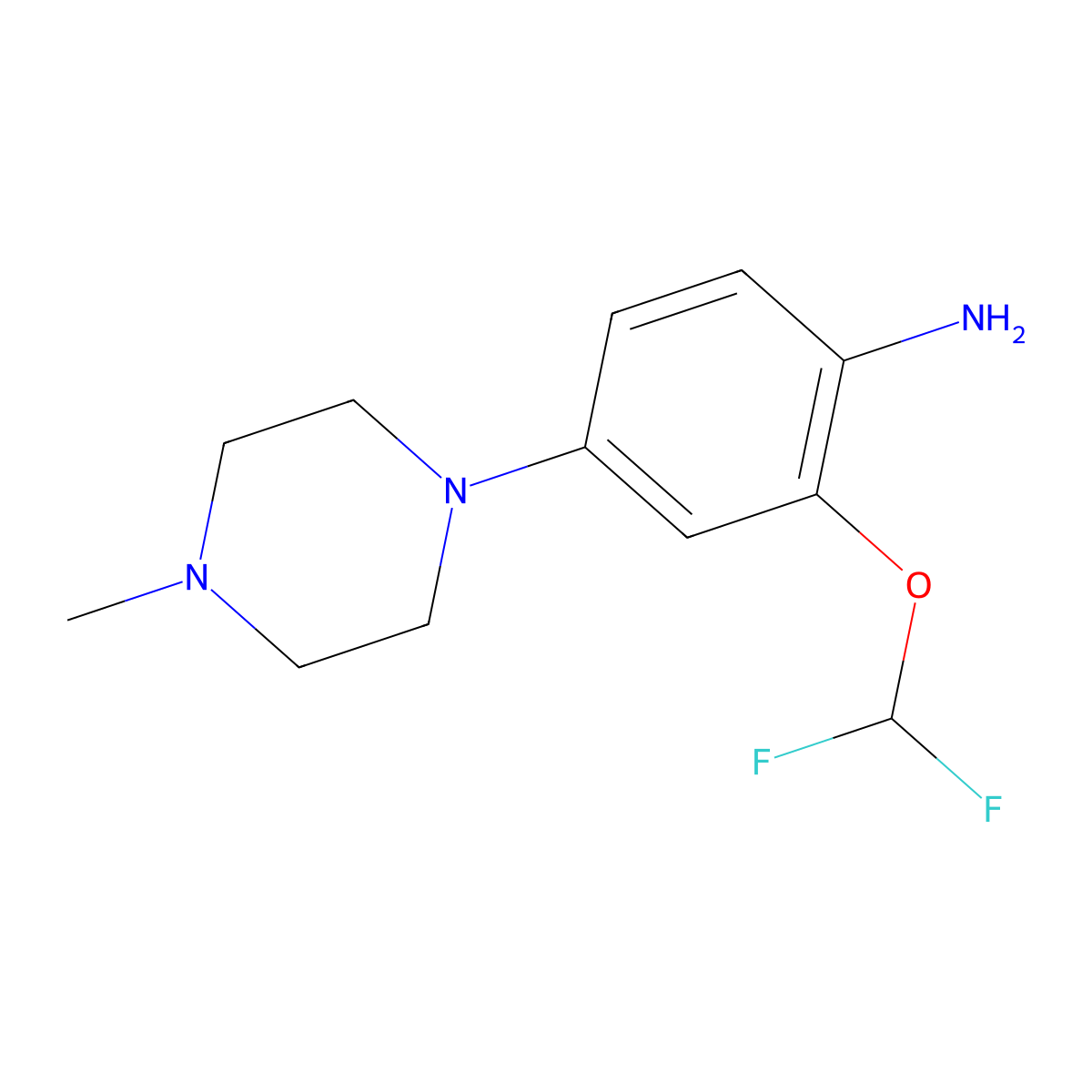 2-(Difluoromethoxy)-4-(4-methylpiperazin-1-yl)aniline molecular structure, CAS 1817793-27-3