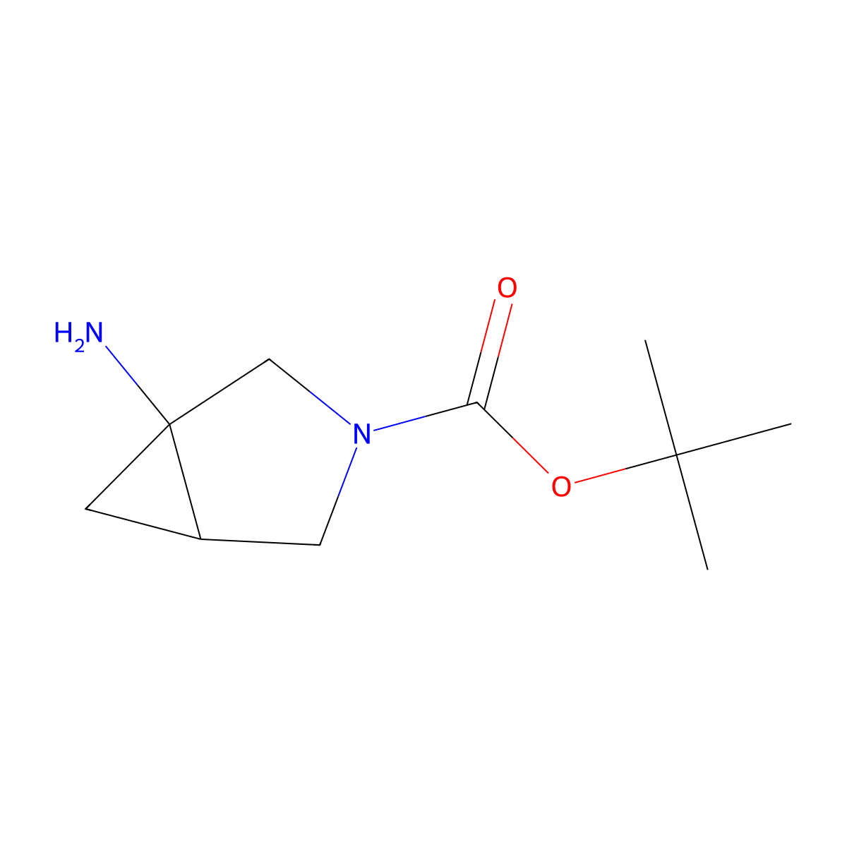tert-butyl (1S,5R)-1-amino-3-azabicyclo(3.1.0)hexane-3-carboxylate molecular structure, CAS 1817806-51-1
