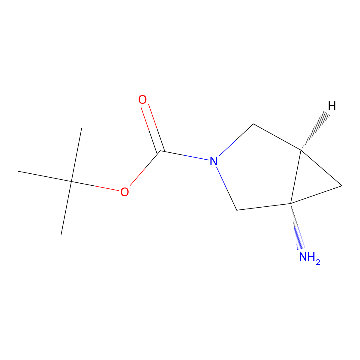 tert-butyl (1S,5R)-1-amino-3-azabicyclo(3.1.0)hexane-3-carboxylate molecular structure, CAS 1817806-51-1