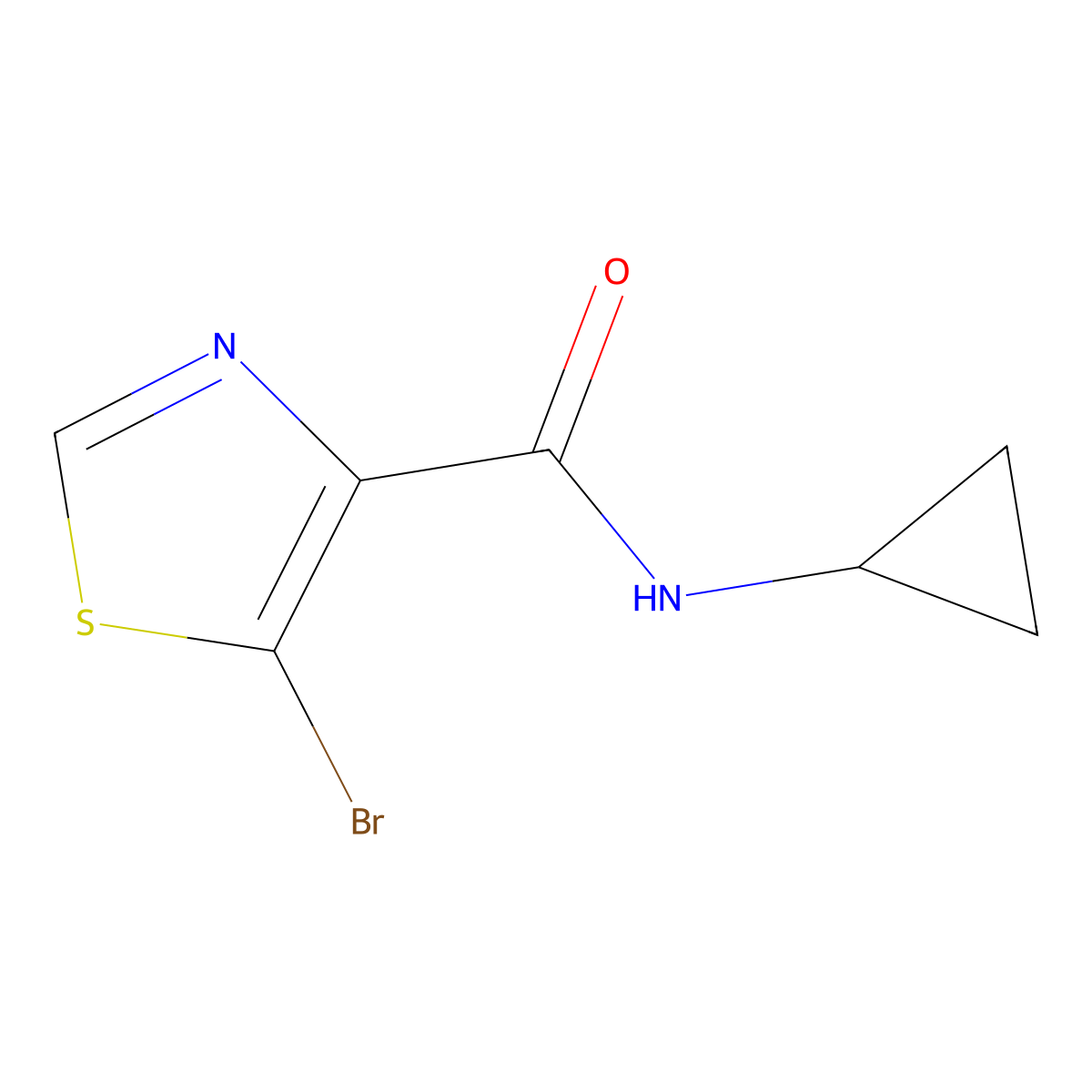 5-bromo-N-cyclopropylthiazole-4-carboxamide molecular structure, CAS 1817835-73-6