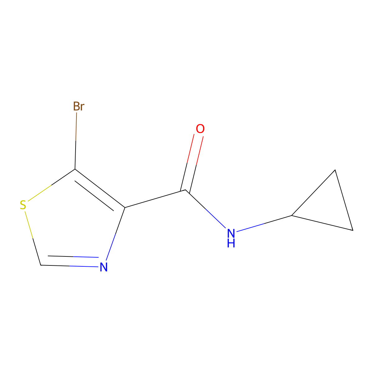 5-bromo-N-cyclopropylthiazole-4-carboxamide molecular structure, CAS 1817835-73-6
