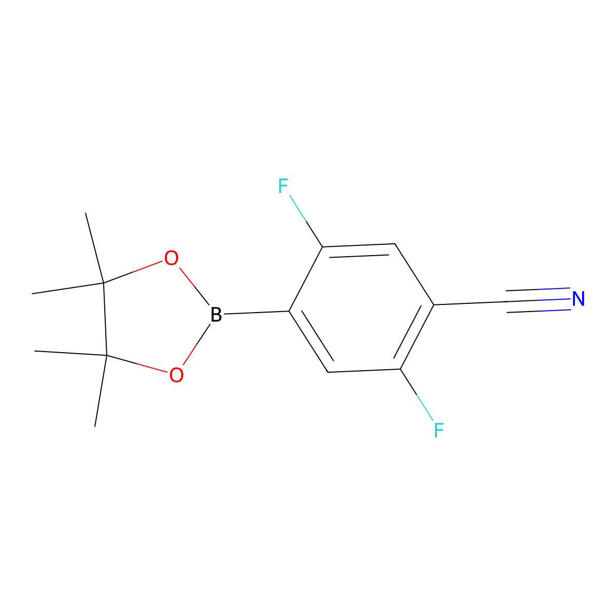 2,5-Difluoro-4-(tetramethyl-1,3,2-dioxaborolan-2-yl)benzonitrile molecular structure, CAS 1817835-83-8