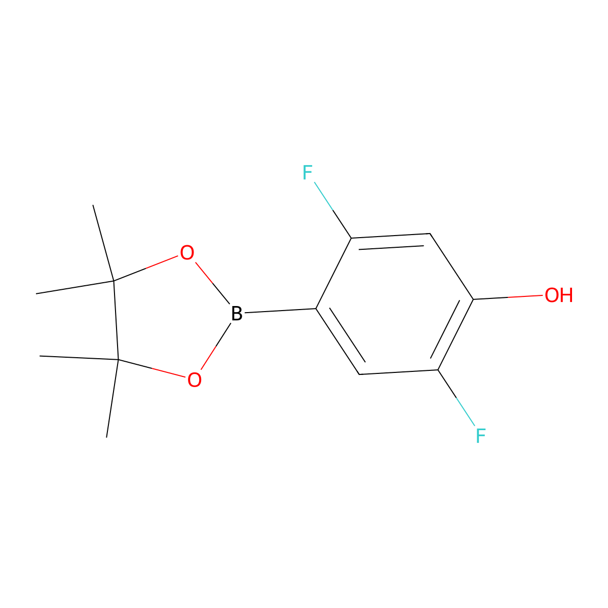 2,5-Difluoro-4-(4,4,5,5-tetramethyl-1,3,2-dioxaborolan-2-yl)phenol molecular structure, CAS 1817835-85-0