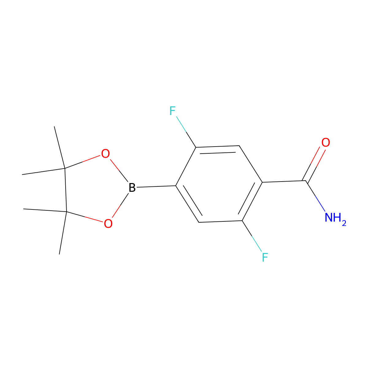 2,5-Difluoro-4-(tetramethyl-1,3,2-dioxaborolan-2-yl)benzamide molecular structure, CAS 1817835-86-1