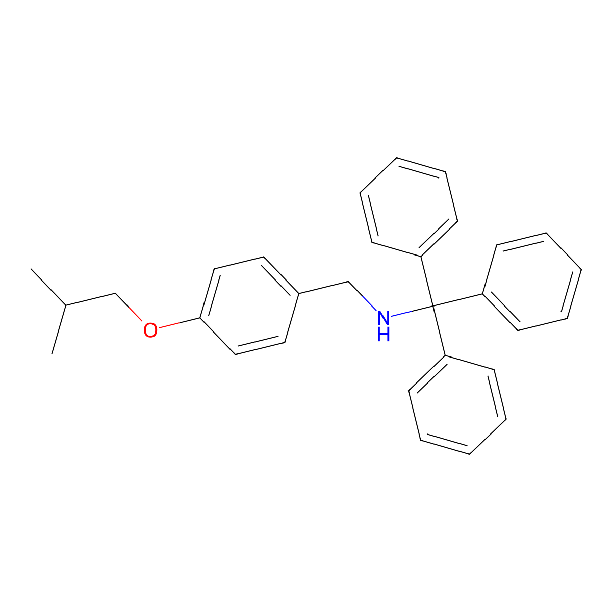 N-[[4-(2-methylpropoxy)phenyl]methyl]-1,1,1-triphenylmethanamine molecular structure, CAS 1817844-19-1
