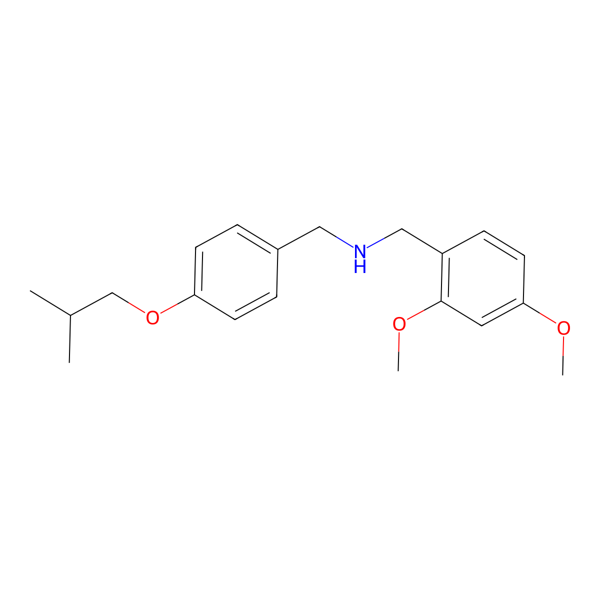 N-[(2,4-dimethoxyphenyl)methyl]-1-[4-(2-methylpropoxy)phenyl]methanamine molecular structure, CAS 1817844-20-4