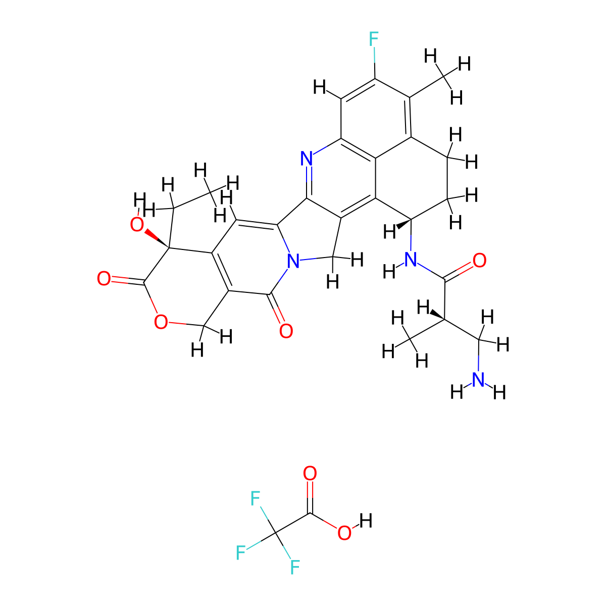 NH2-methylpropanamide-Exatecan TFA molecular structure, CAS 1817857-35-4