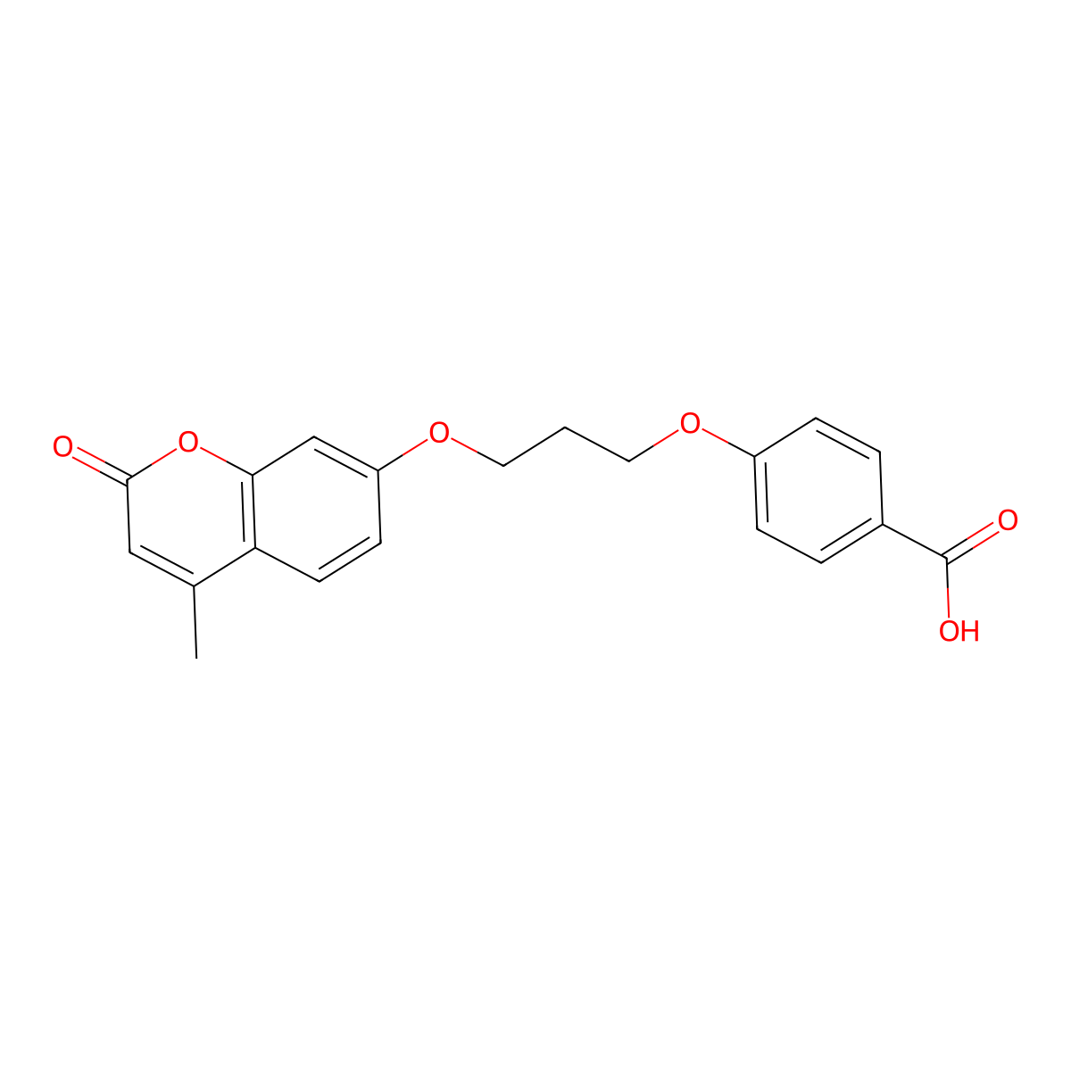 4-(3-((4-Methyl-2-oxo-2H-chromen-7-YL)oxy)propoxy)benzoic acid molecular structure, CAS 1817858-46-0