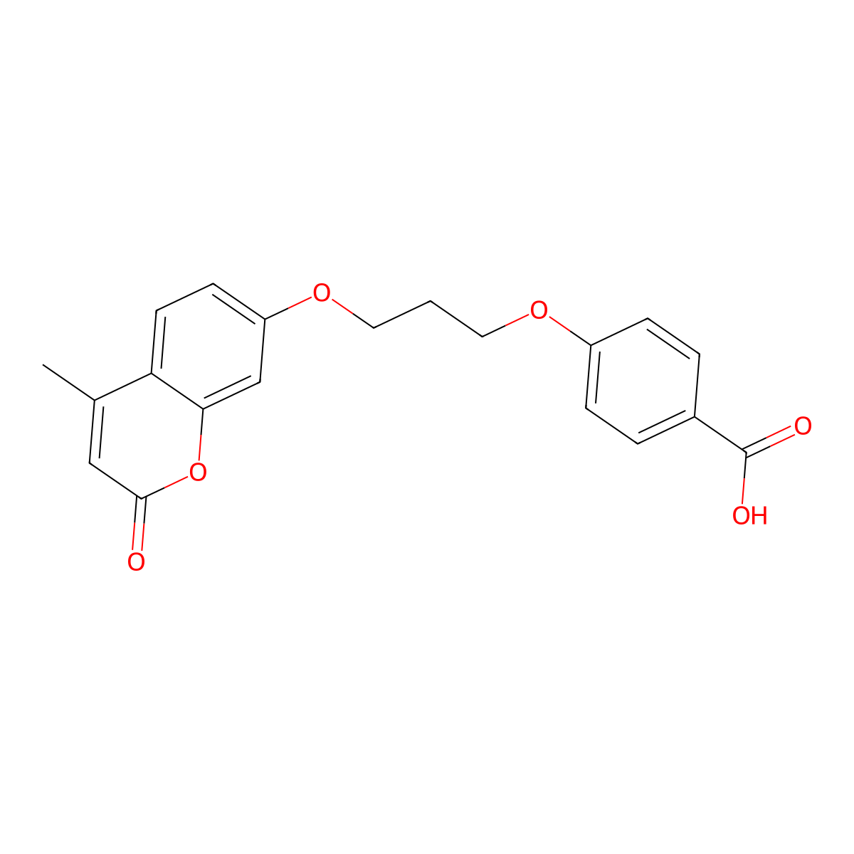 4-(3-((4-Methyl-2-oxo-2H-chromen-7-YL)oxy)propoxy)benzoic acid molecular structure, CAS 1817858-46-0