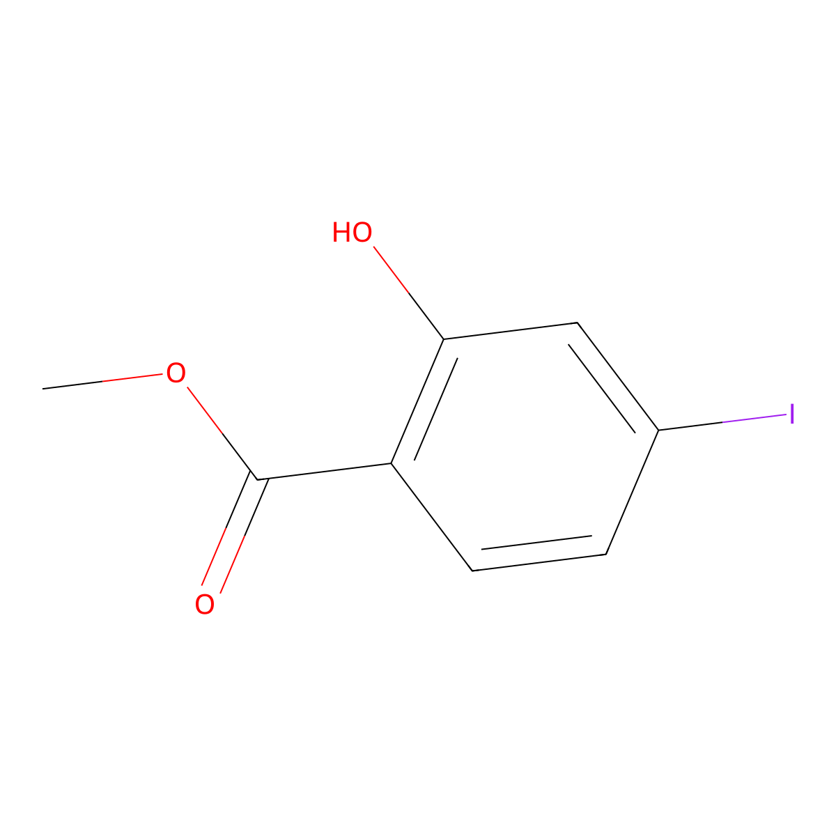 Methyl 4-iodosalicylate molecular structure, CAS 18179-39-0