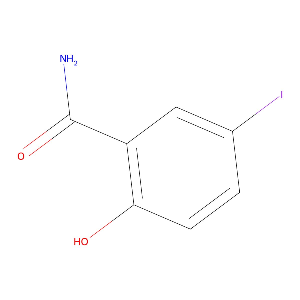 2-Hydroxy-5-iodobenzamide molecular structure, CAS 18179-40-3