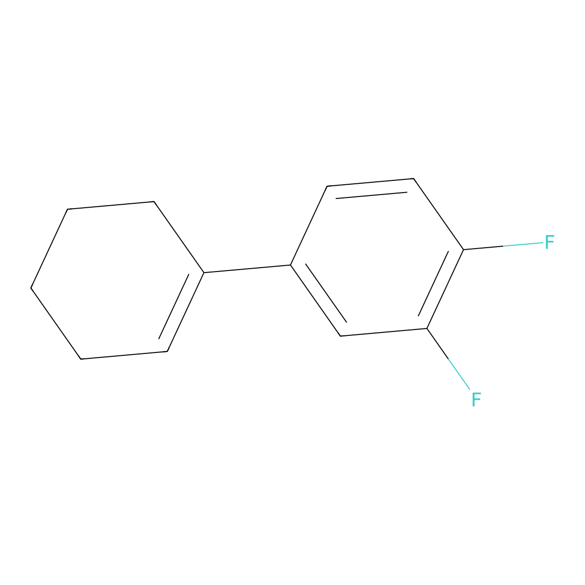 4-(Cyclohex-1-en-1-yl)-1,2-difluorobenzene molecular structure, CAS 181795-66-4