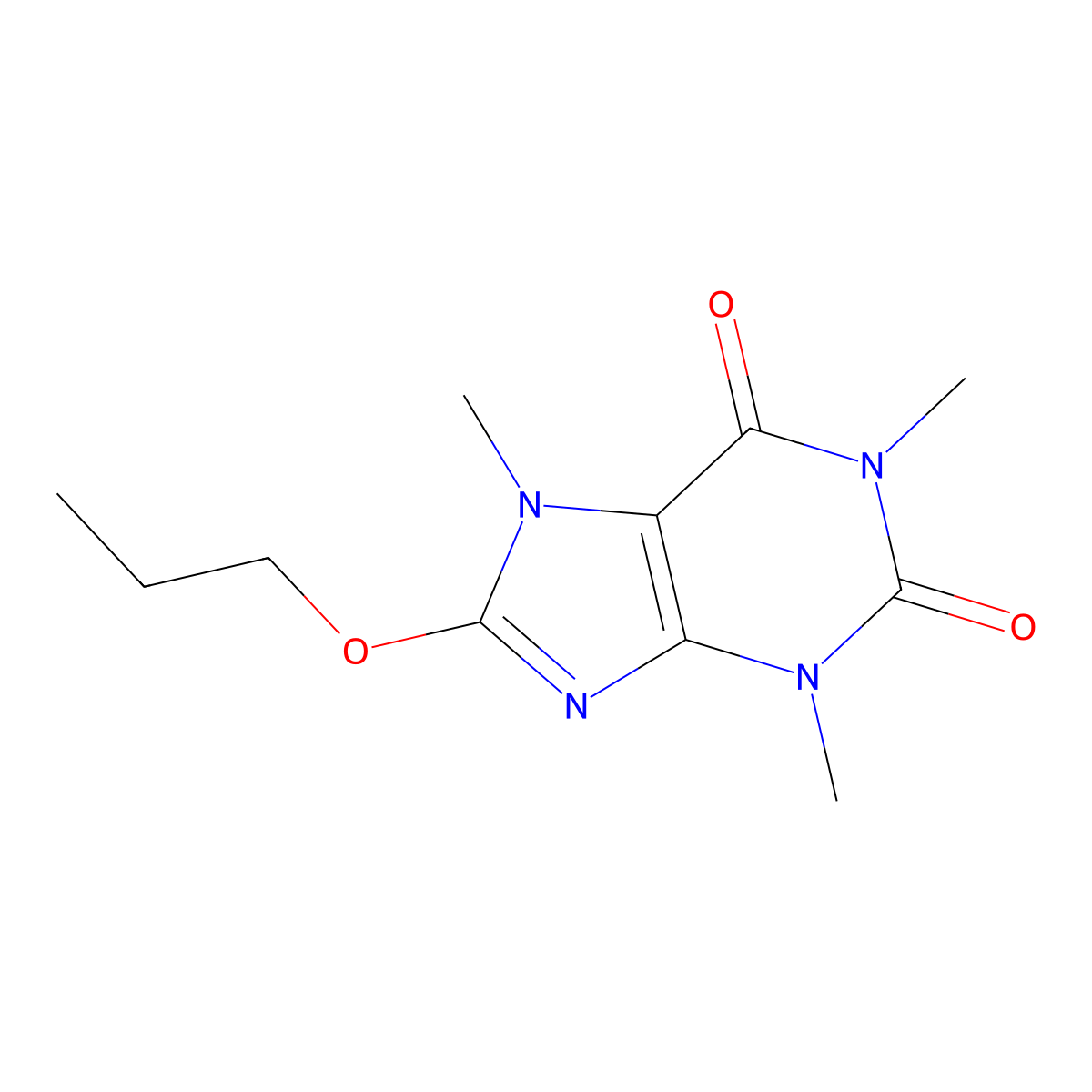 8-Propyloxycaffeine molecular structure, CAS 1818-66-2
