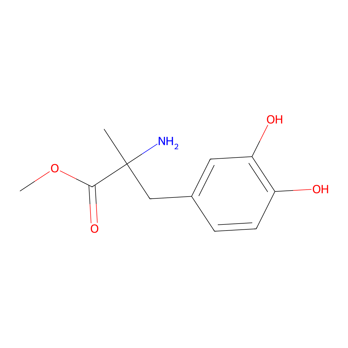 Alpha-methyl-melevodopa molecular structure, CAS 18181-08-3