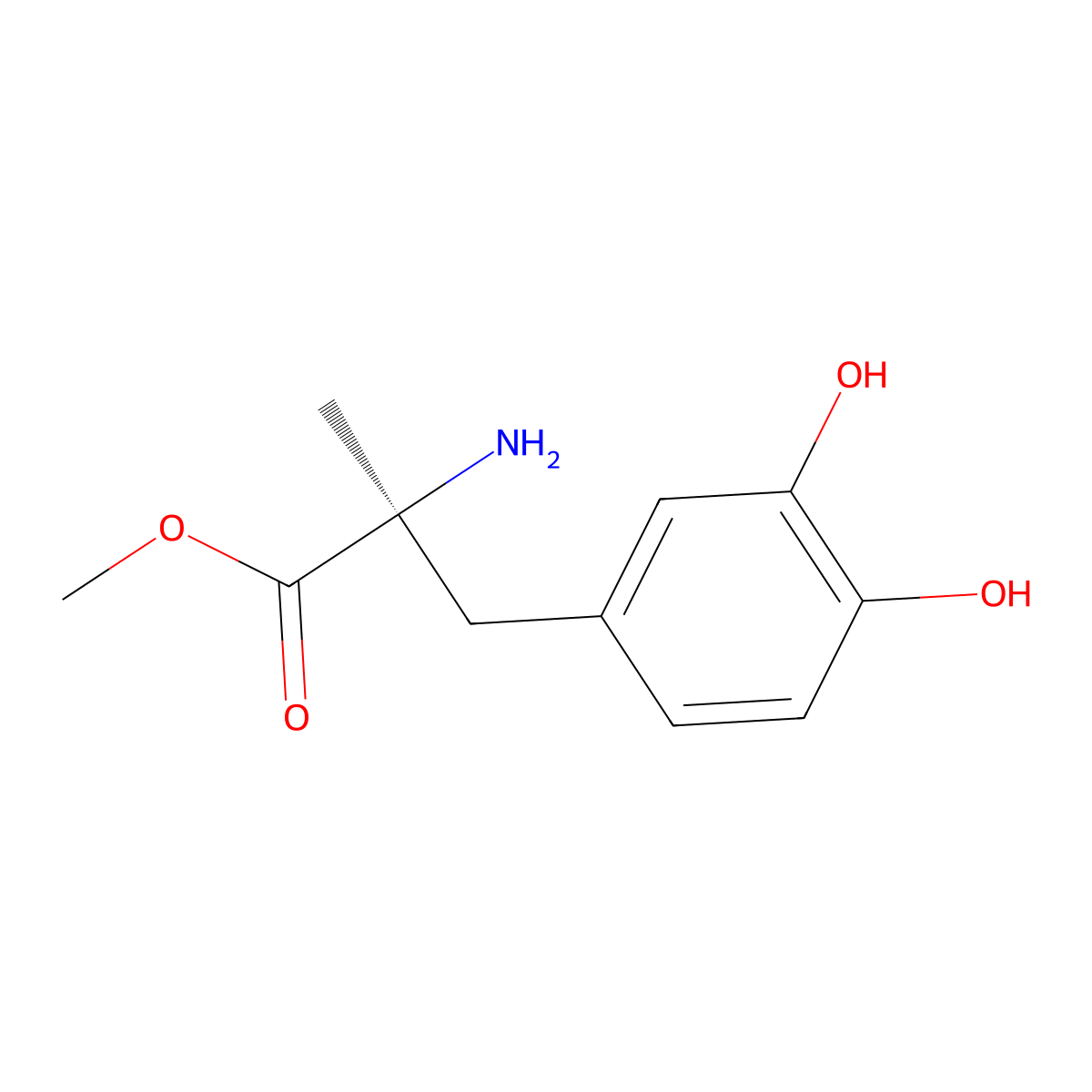 Alpha-methyl-melevodopa molecular structure, CAS 18181-08-3