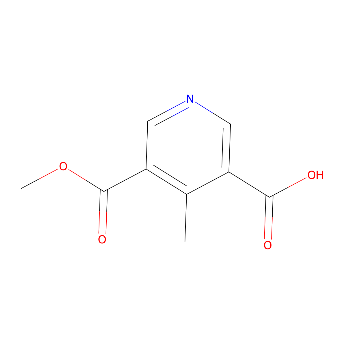5-(Methoxycarbonyl)-4-methylpyridine-3-carboxylic acid molecular structure, CAS 18181-21-0