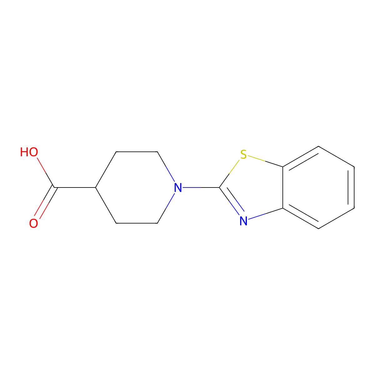 1-(1,3-Benzothiazol-2-yl)piperidine-4-carboxylic acid molecular structure, CAS 181811-44-9
