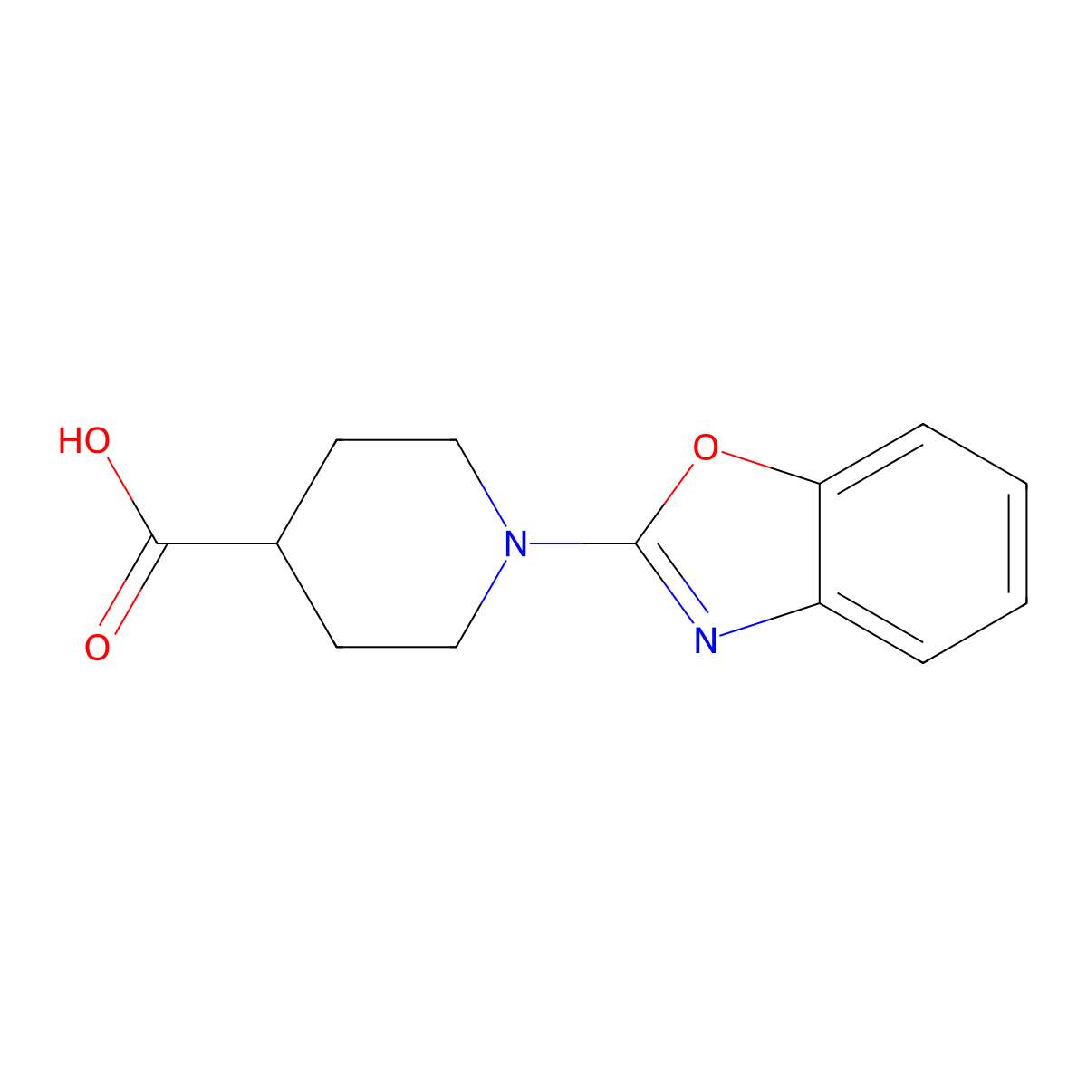 1-(1,3-Benzoxazol-2-yl)piperidine-4-carboxylic acid molecular structure, CAS 181811-46-1