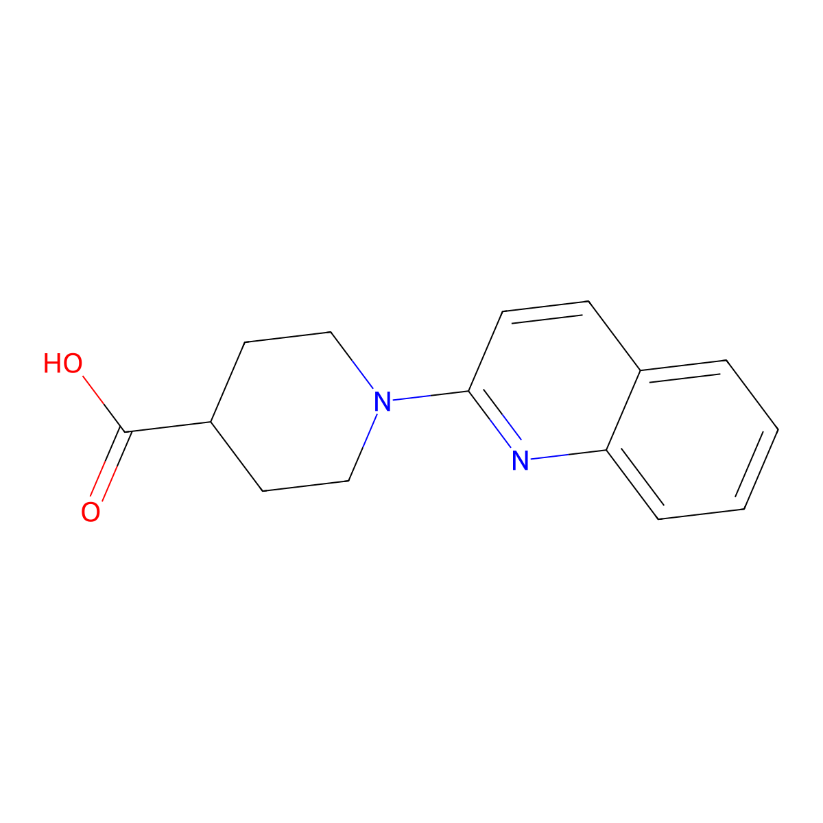 1-(Quinolin-2-yl)piperidine-4-carboxylic acid molecular structure, CAS 181811-48-3