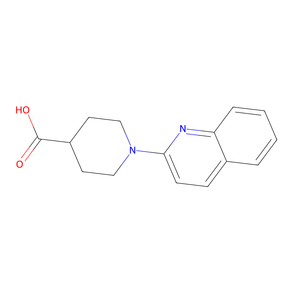 1-(Quinolin-2-yl)piperidine-4-carboxylic acid molecular structure, CAS 181811-48-3