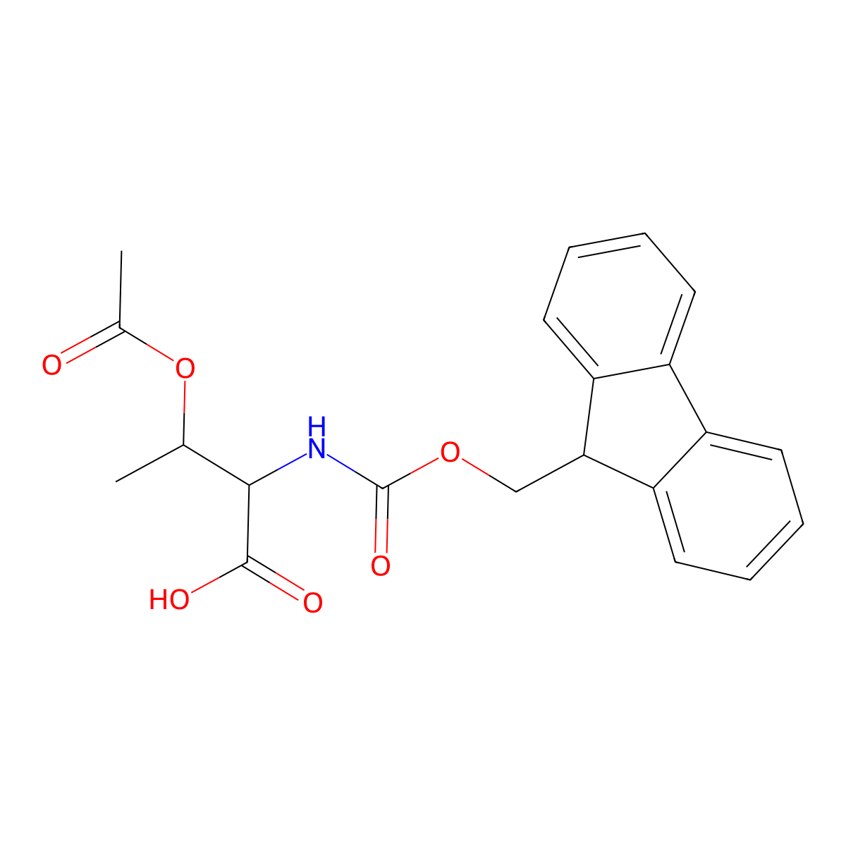 (2S,3R)-2-((((9H-Fluoren-9-yl)methoxy)carbonyl)amino)-3-acetoxybutanoic acid molecular structure, CAS 181817-14-1