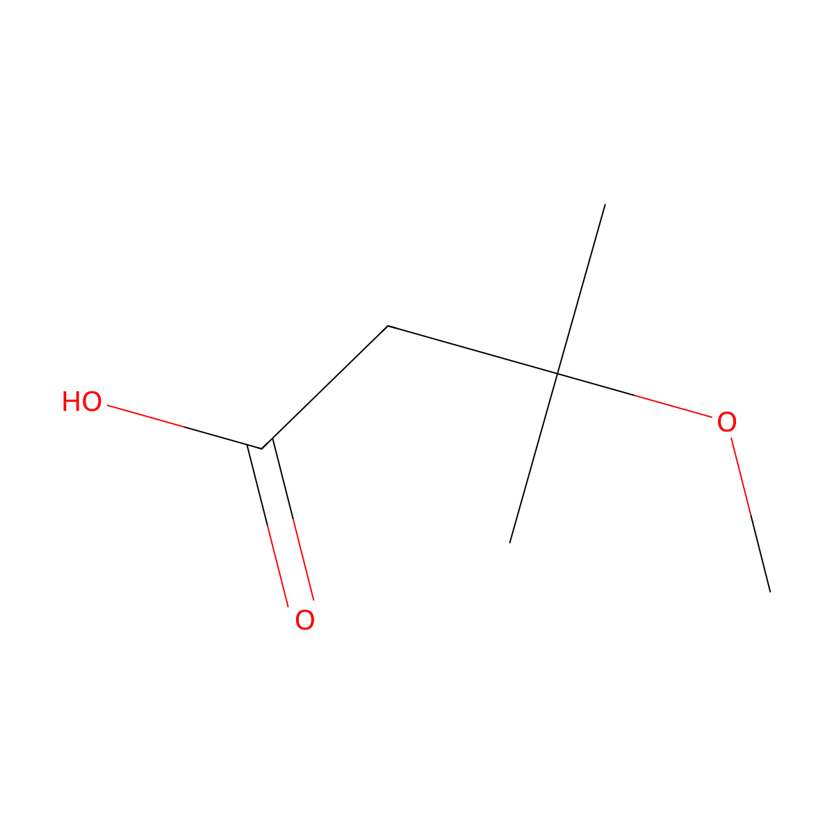3-Methoxy-3-methylbutanoic acid molecular structure, CAS 181819-48-7