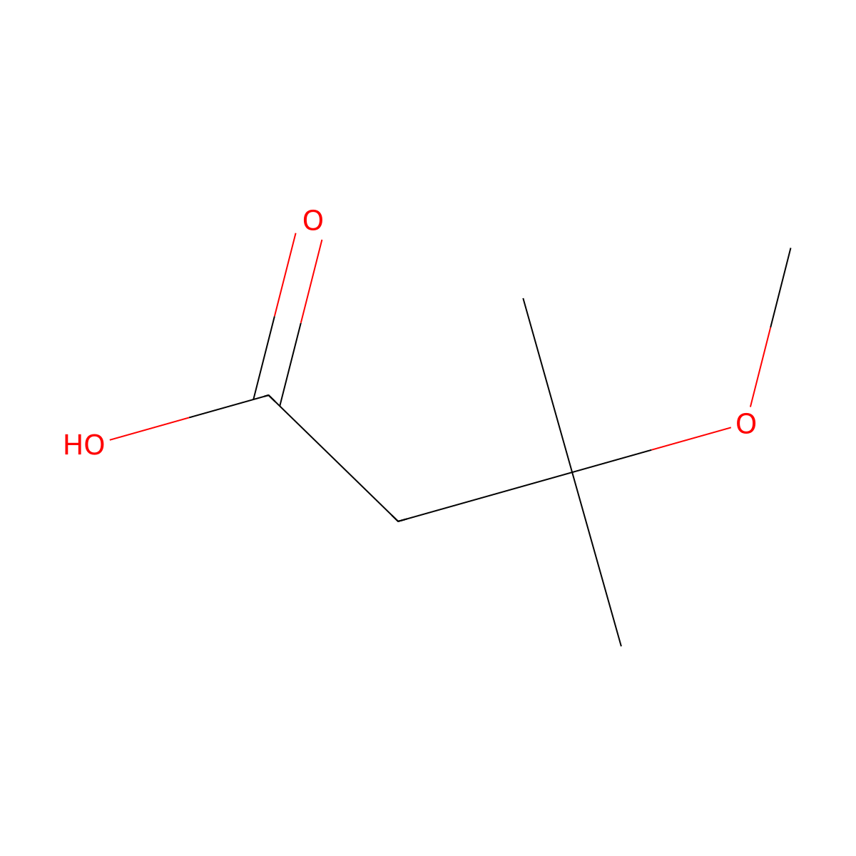 3-Methoxy-3-methylbutanoic acid molecular structure, CAS 181819-48-7