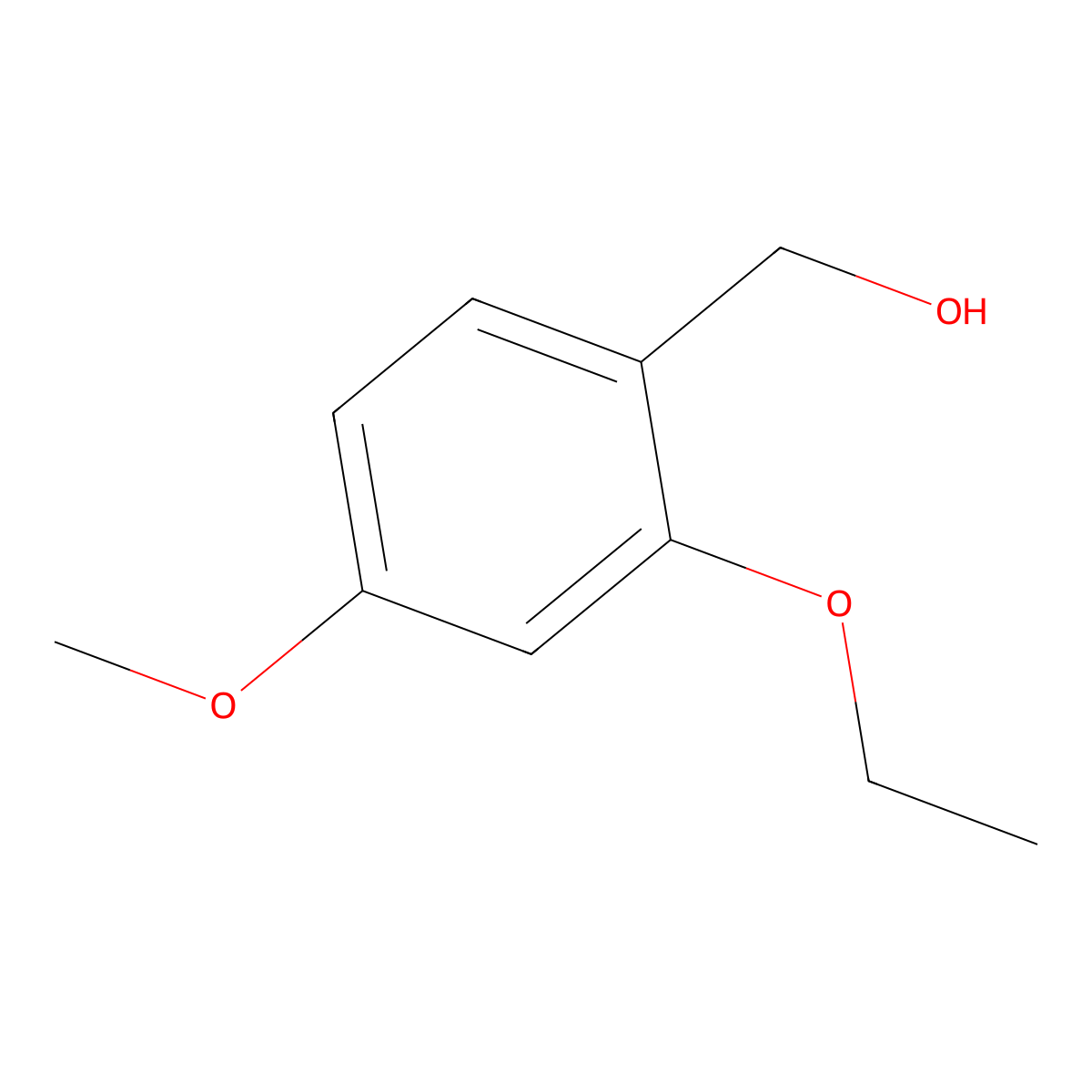 (2-Ethoxy-4-methoxyphenyl)methanol molecular structure, CAS 181819-54-5