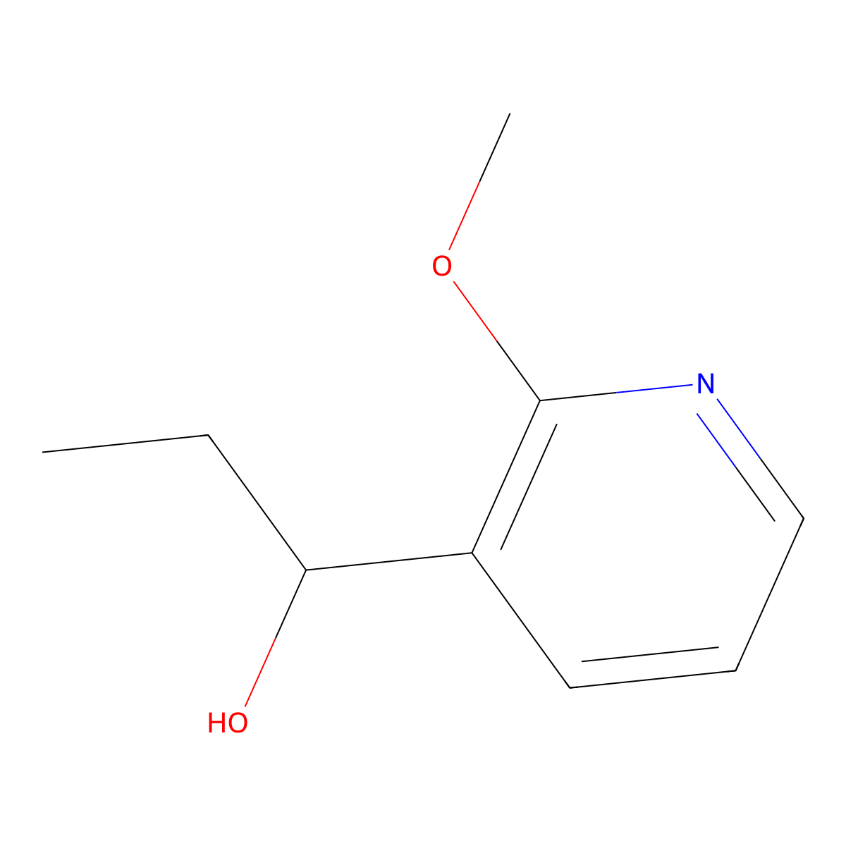 alpha-Ethyl-2-methoxy-3-pyridinemethanol molecular structure, CAS 181820-58-6