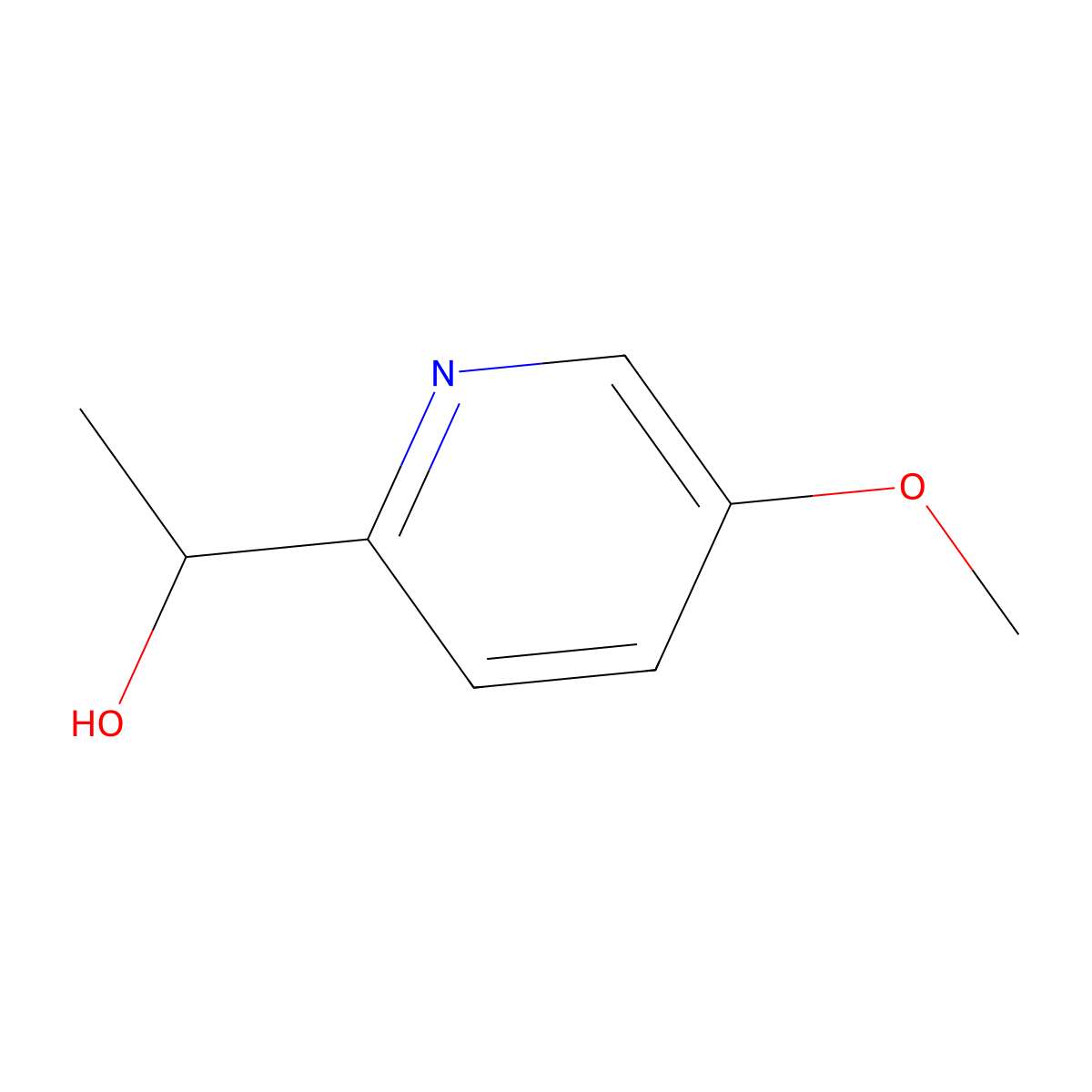5-Methoxy-|A-methyl-2-pyridinemethanol molecular structure, CAS 181820-65-5