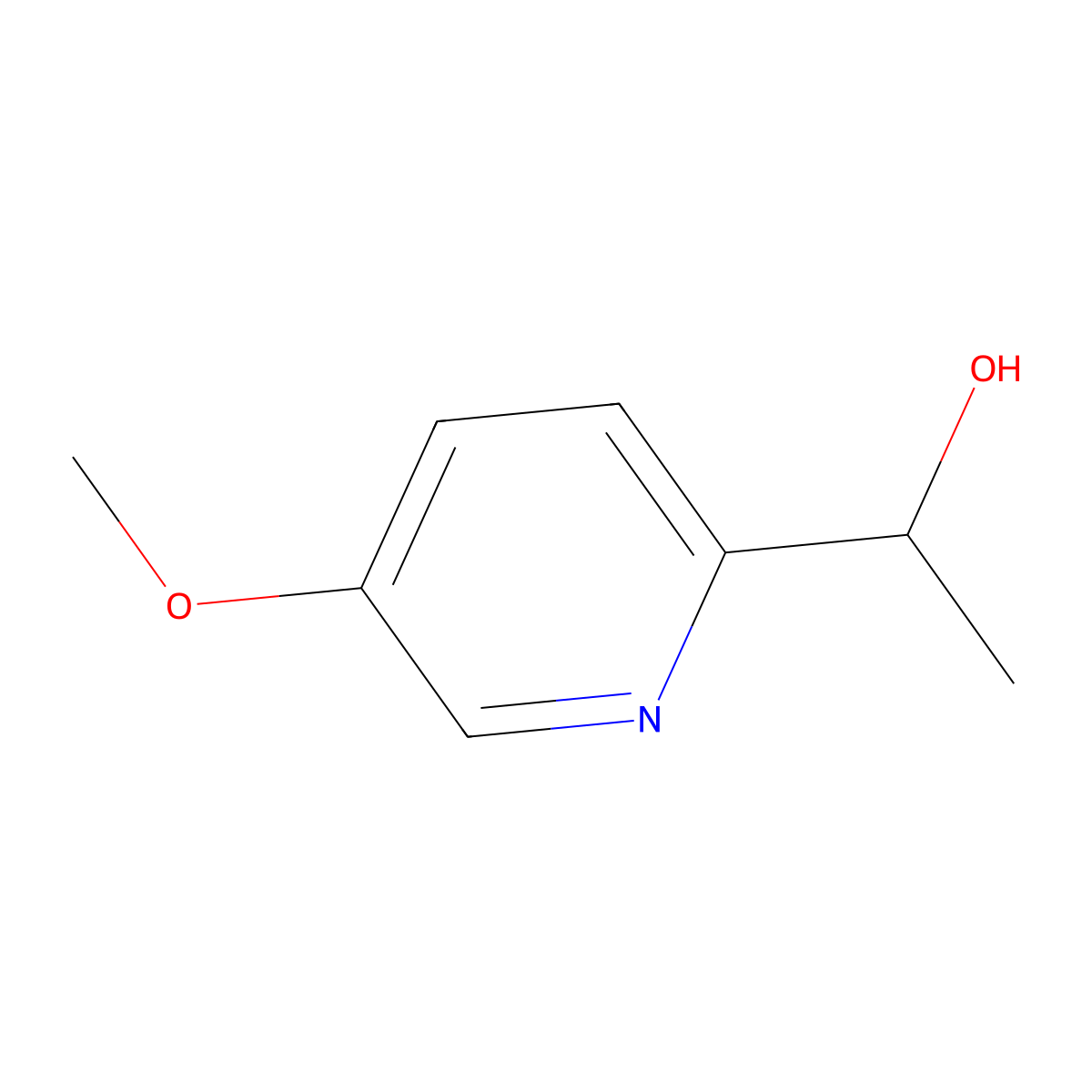 5-Methoxy-|A-methyl-2-pyridinemethanol molecular structure, CAS 181820-65-5