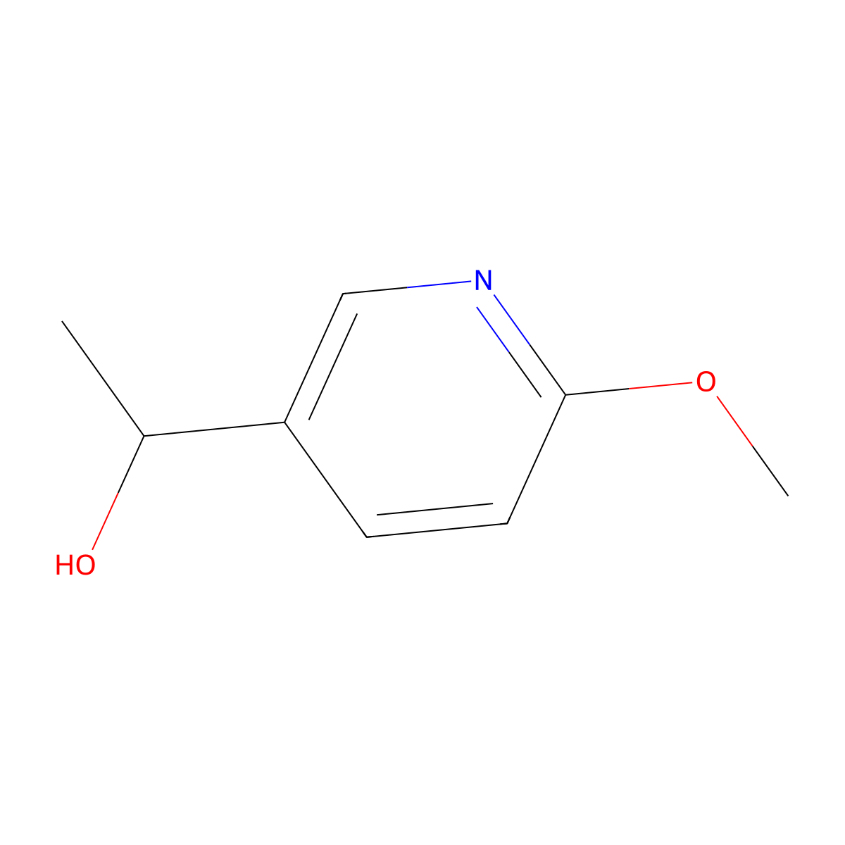 1-(6-Methoxypyridin-3-yl)ethanol molecular structure, CAS 181820-67-7