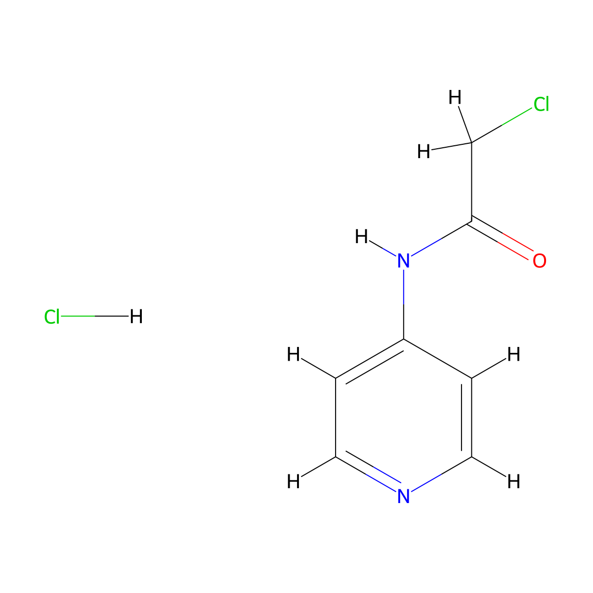2-chloro-N-(pyridin-4-yl)acetamide hydrochloride molecular structure, CAS 181825-66-1