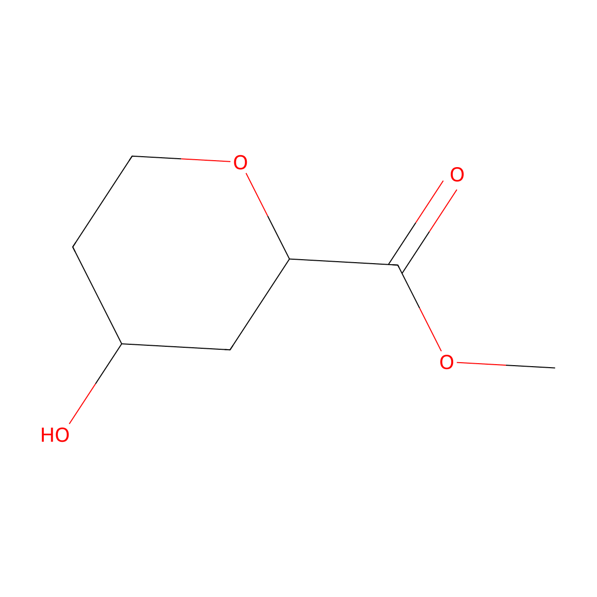 Methyl 4-hydroxytetrahydro-2H-pyran-2-carboxylate molecular structure, CAS 1818265-13-2