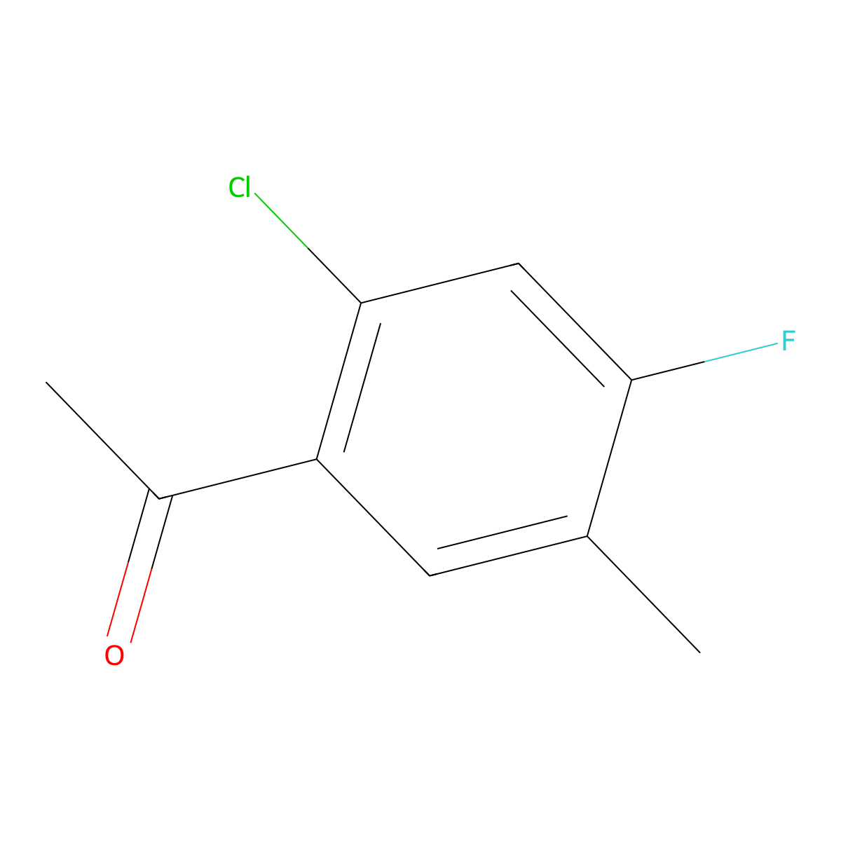 1-(2-Chloro-4-fluoro-5-methylphenyl)ethanone molecular structure, CAS 181827-49-6