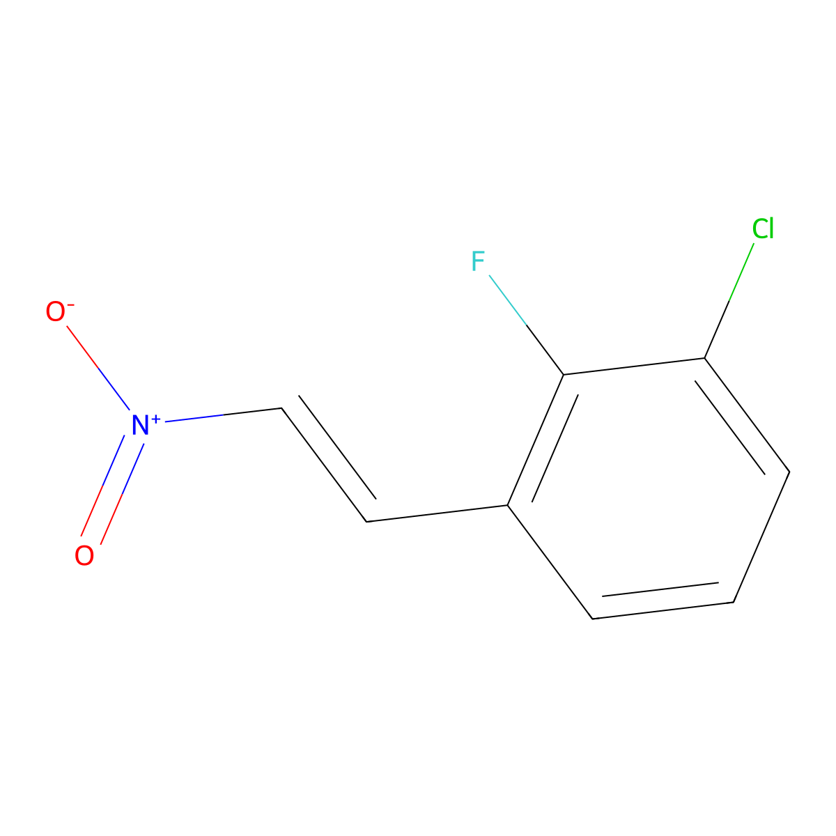 1-Chloro-2-fluoro-3-[(E)-2-nitrovinyl]benzene molecular structure, CAS 1818292-87-3
