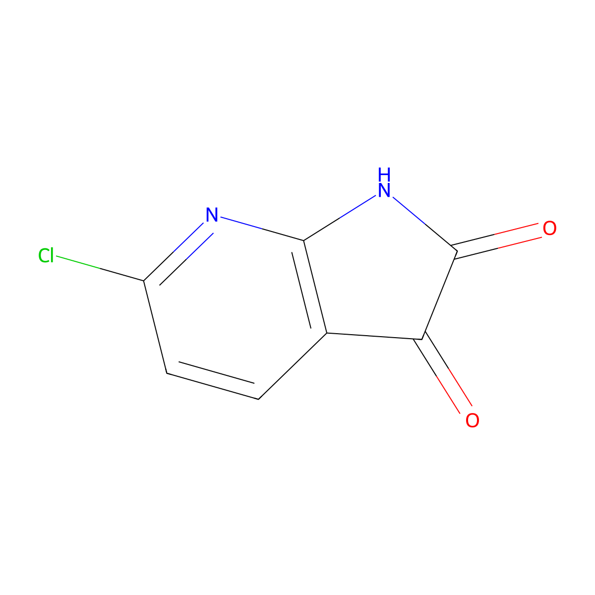 6-chloro-1H-pyrrolo[2,3-b]pyridine-2,3-dione molecular structure, CAS 1818292-89-5