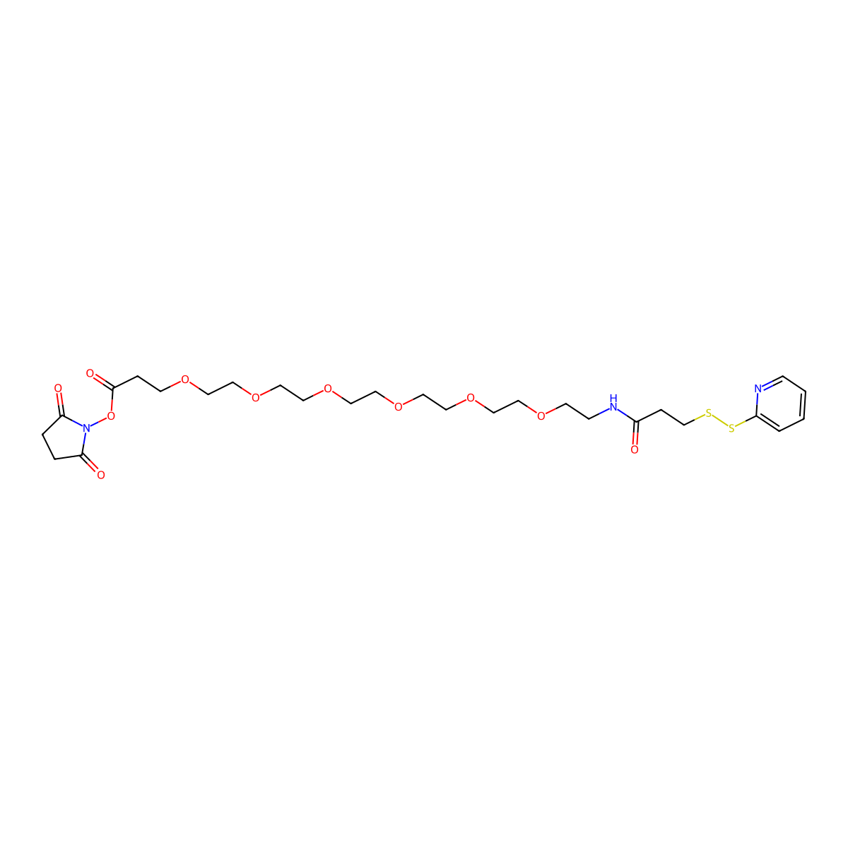 SPDP-PEG6-NHS ester molecular structure, CAS 1818294-32-4