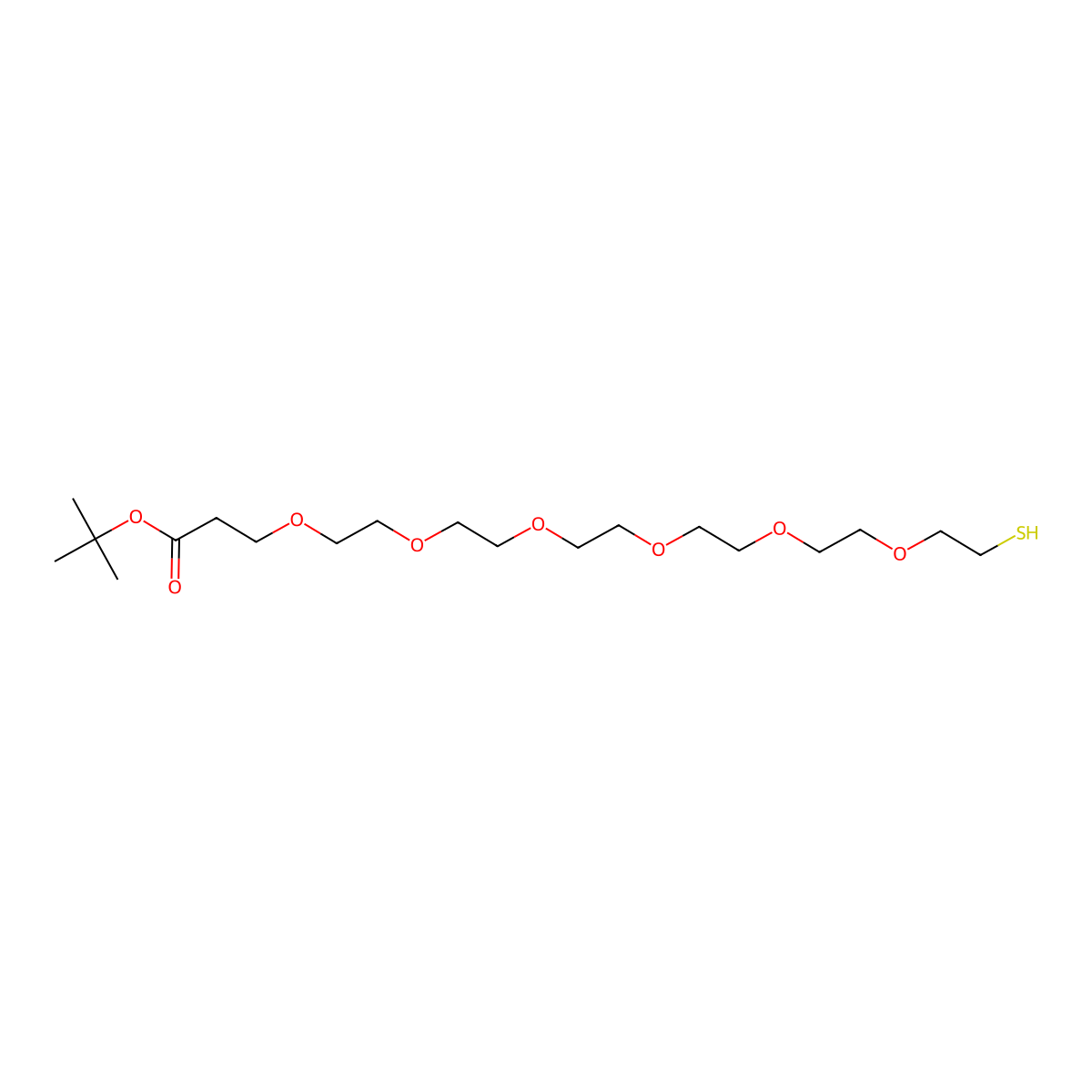 Thiol-PEG6-t-butyl ester molecular structure, CAS 1818294-40-4