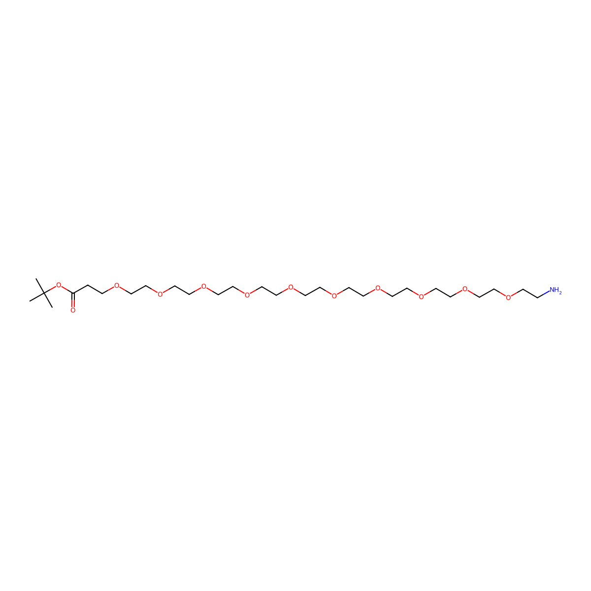 Amino-PEG10-t-butyl ester molecular structure, CAS 1818294-42-6
