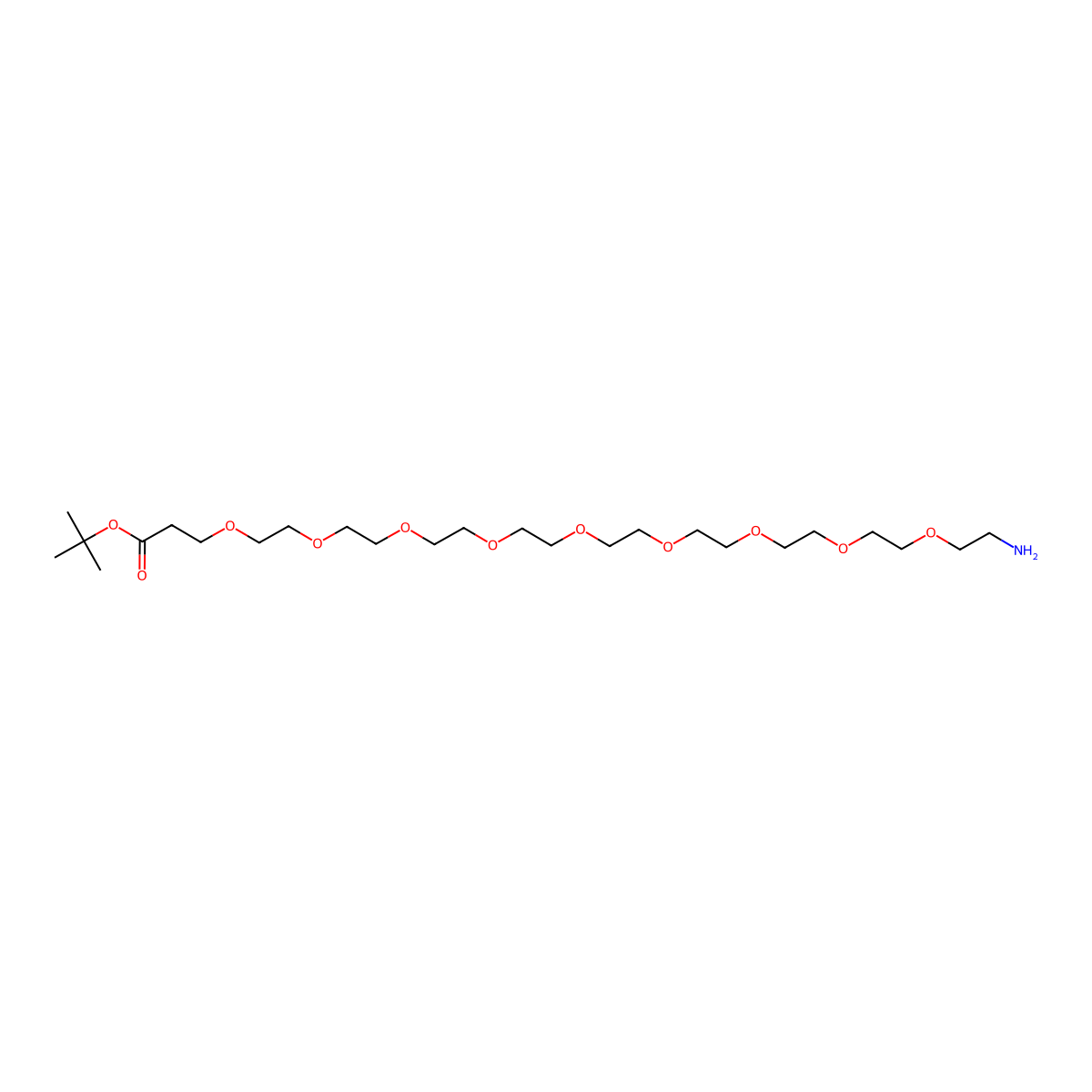 Amino-PEG9-t-butyl ester molecular structure, CAS 1818294-44-8