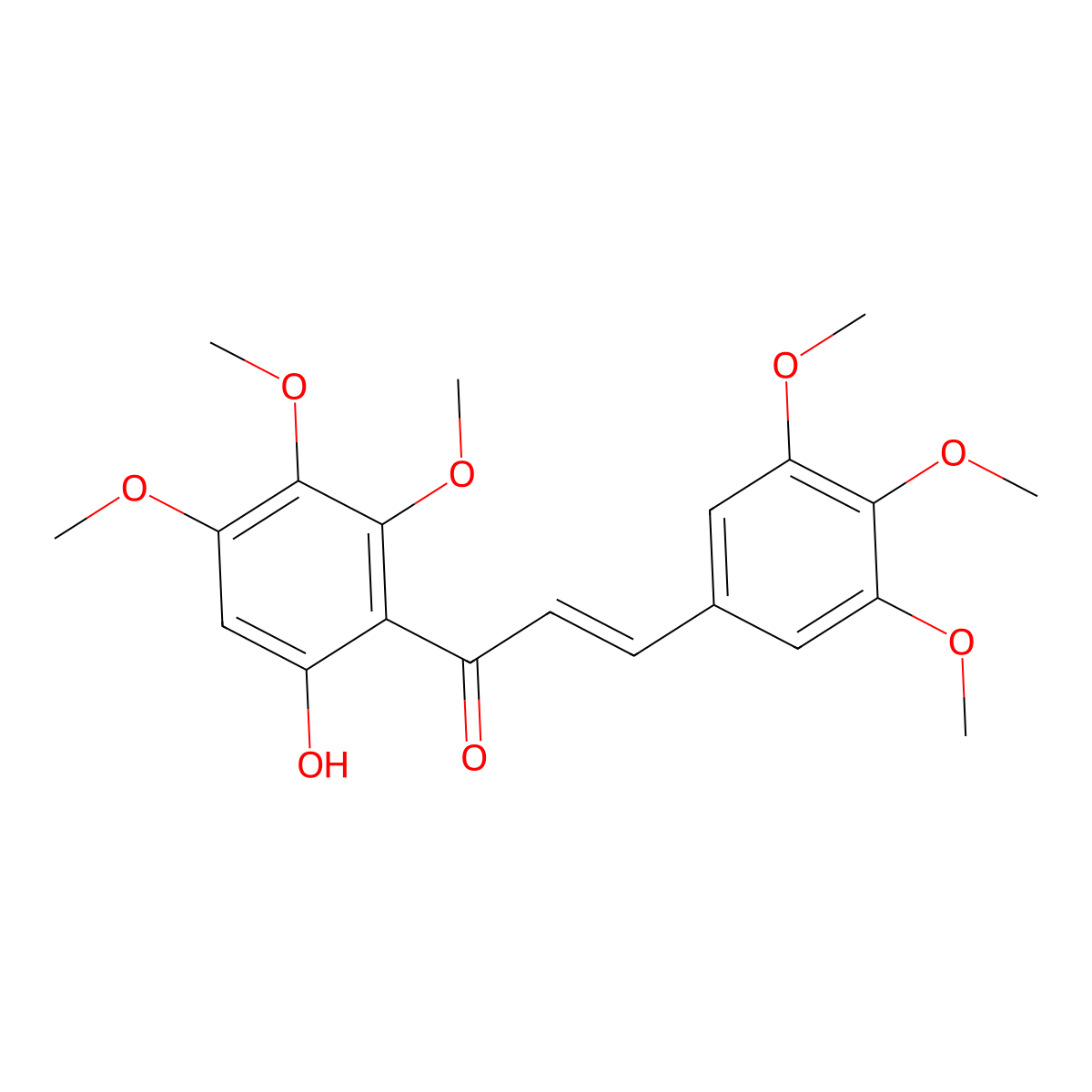 (E)-1-(6-hydroxy-2,3,4-trimethoxyphenyl)-3-(3,4,5-trimethoxyphenyl)prop-2-en-1-one molecular structure, CAS 1818307-98-0