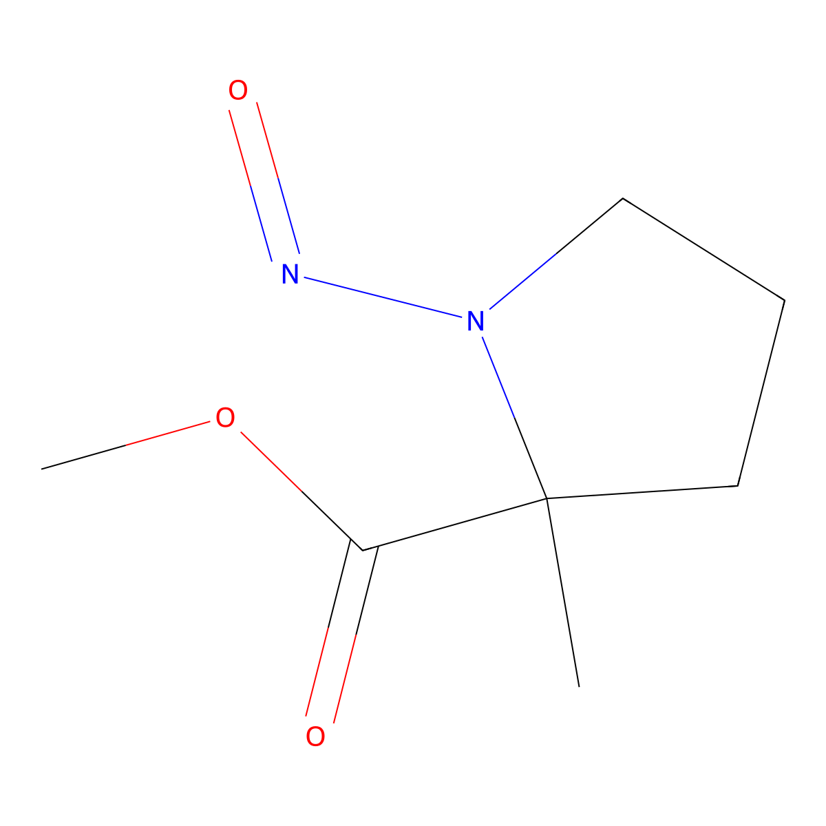 methyl (2S)-2-methyl-1-nitrosopyrrolidine-2-carboxylate molecular structure, CAS 1818329-35-9