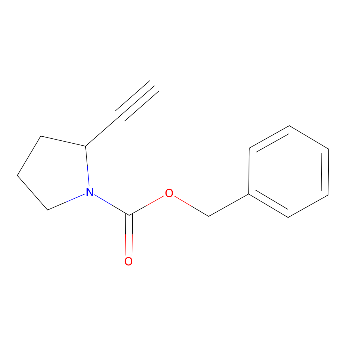 Benzyl 2-ethynylpyrrolidine-1-carboxylate molecular structure, CAS 1818355-07-5