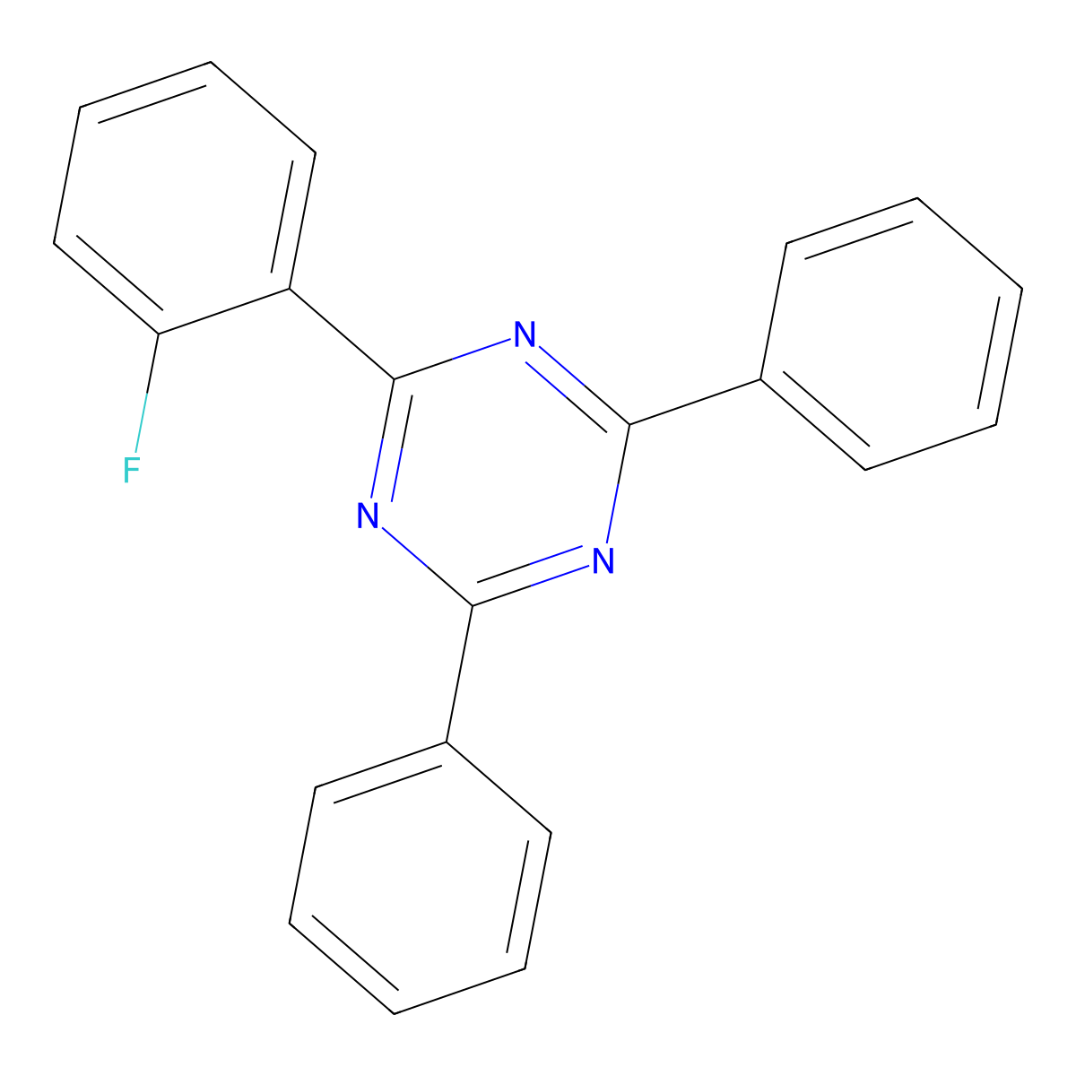 2-(2-Fluorophenyl)-4,6-diphenyl-1,3,5-triazine molecular structure, CAS 1818371-42-4